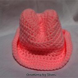 Newborn to 3 months Light Pink Cowboy Hat Ready to Ship